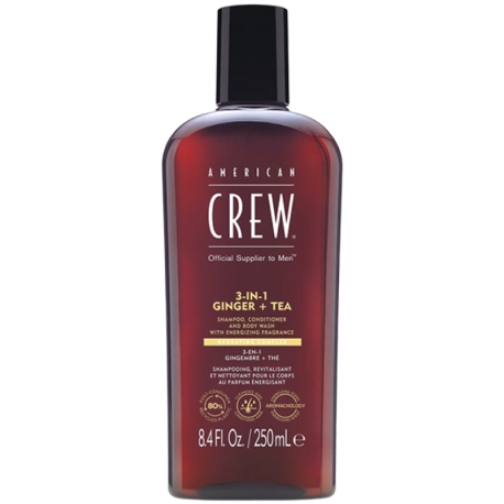 American Crew 3-in-1 Ginger+Tea Shampoo Conditioner Body Wash 250 ml