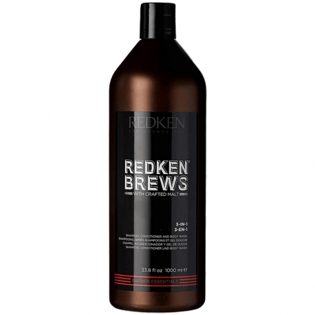 Redken For Men Brews 3-in-1 Shampoo, Conditioner and Body Wash 1000 ml